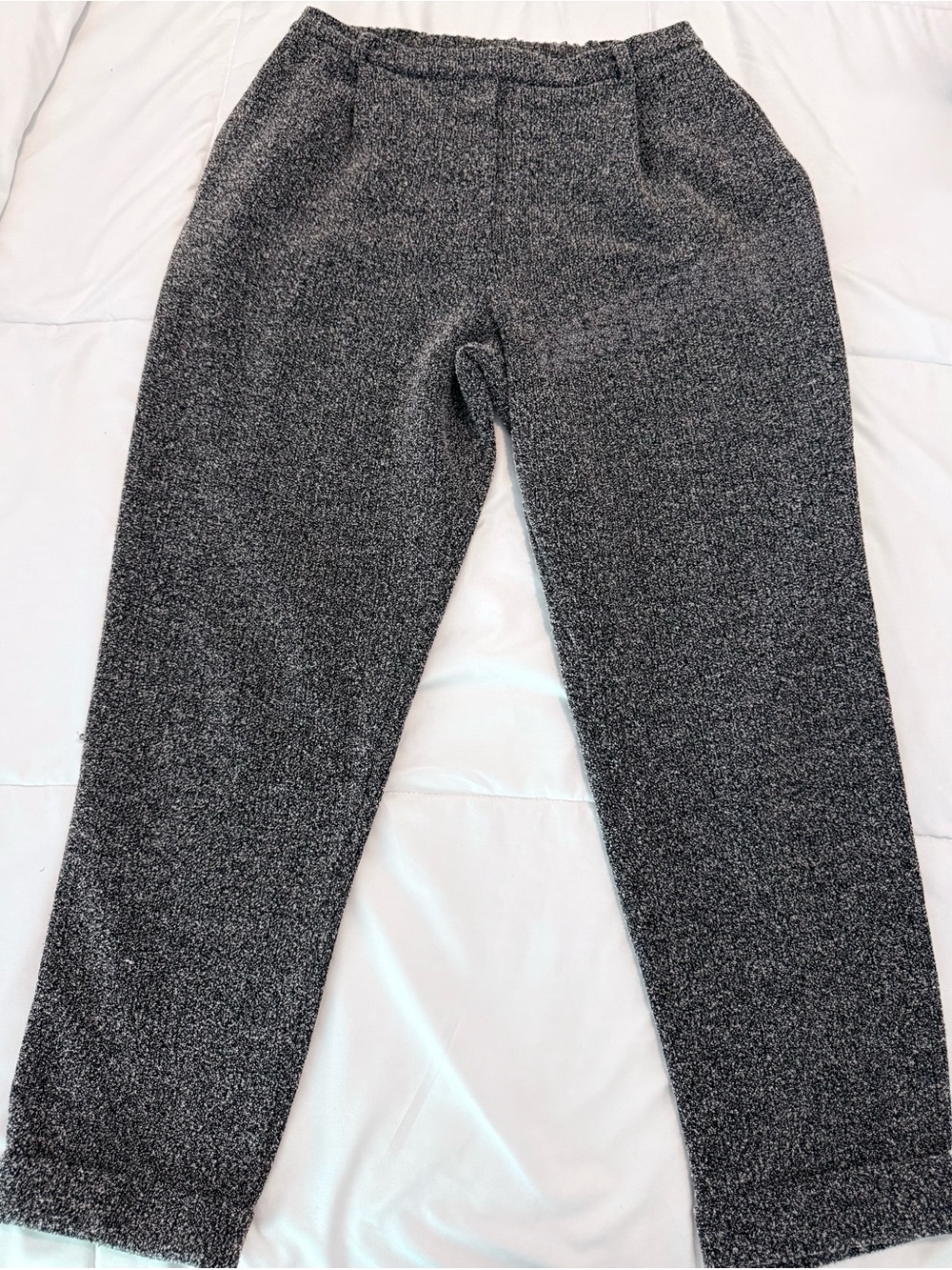 june & hudson Charcoal Speckled Straight-Leg Knit Pants